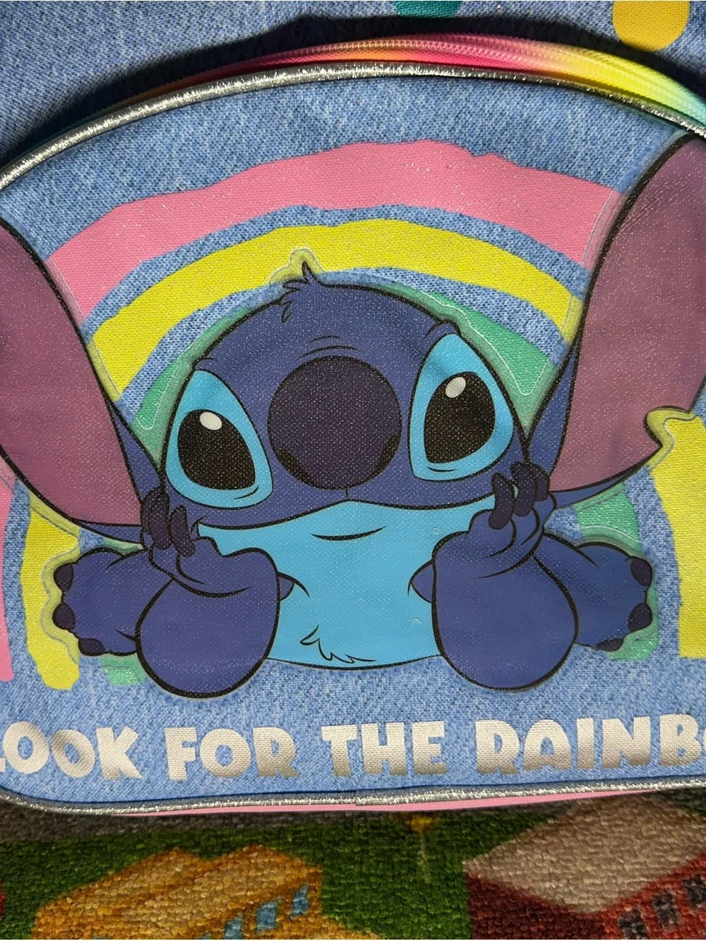 Stitch Rainbow Kids Backpack - Blue & Pink